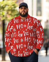 Rotes Weihnachts-Langarmhemd für Herren in Übergröße
